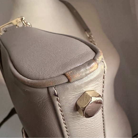 Rebecca Minkoff Mini M.A.C. Taupe + Gold Stud Crossbody and Clutch - Picture 5 of 10